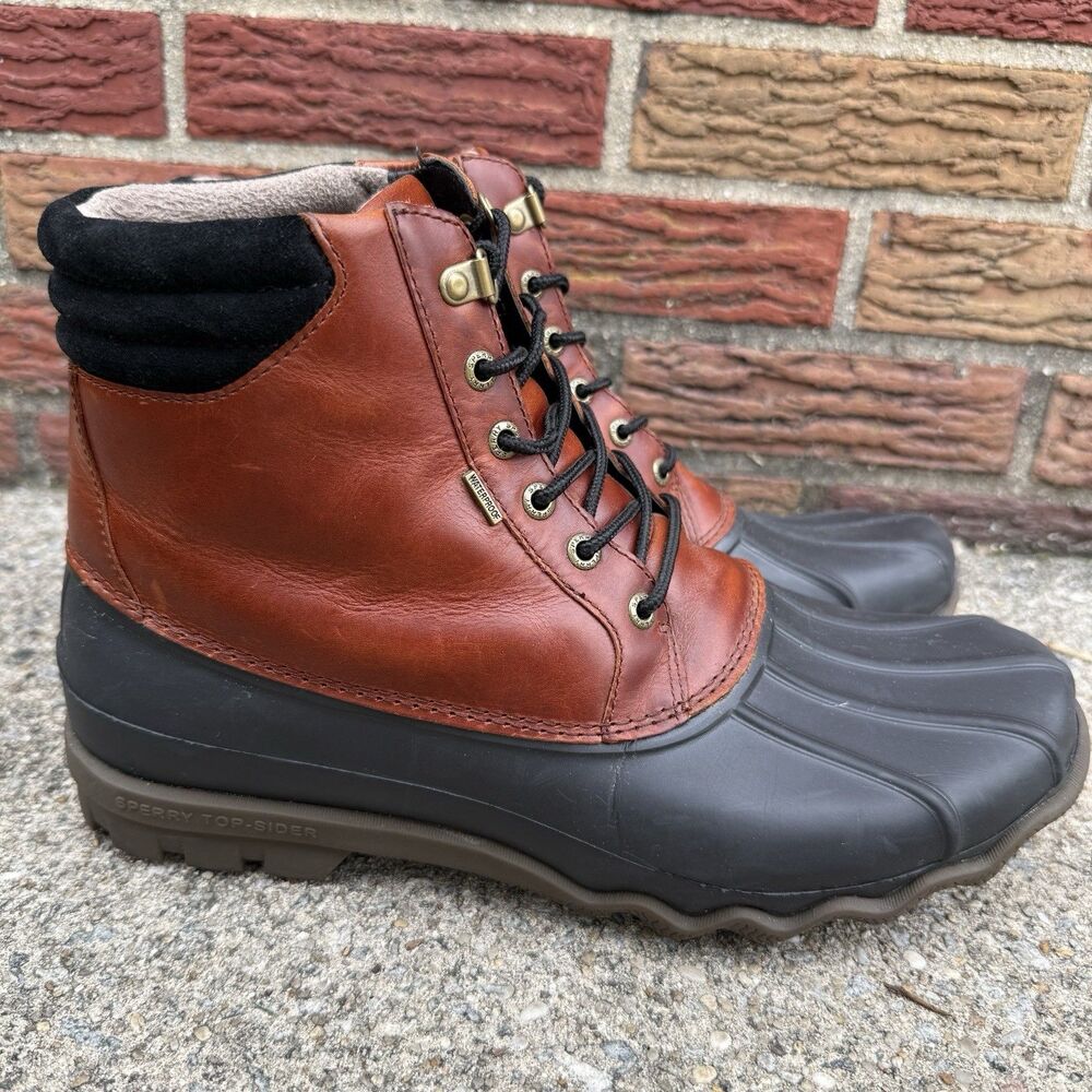 Sperry Top-Sider Men's Avenue Waterproof Duck Boots - Tan/Black Size 10.5 M